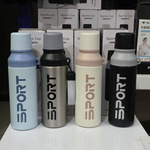 PINHONG/Sport Water Bottle with Cup 1000ml Stainless Steel Flask