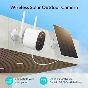 NETVUE Vigil Plus + Solar Panel - Security Camera Outdoor, Surveillance Cameras for Home Security, Smart AI Detection, IP66 Waterproof, 2-Way Audio, 1080P Night Vision Cloud/SD Storage