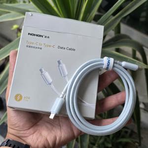 NOHON 60W Type-C to Type-C Braided Fast Charging and Data Cable - White