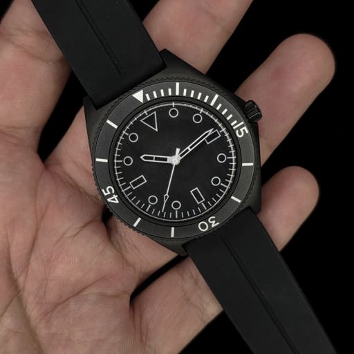 AUGUSTO Titanium Grey Stainless Steel Watch | Black Dial Men's Luxury - 42mm