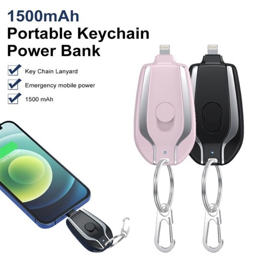 Mini Portable Power Bank Plus Keychain