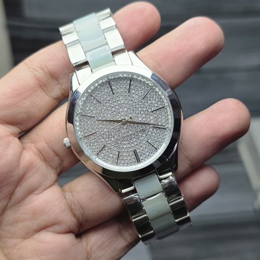 Michael Kors Quartz Stainless Steel Crystal Pave Dial 41mm Watch MK4297