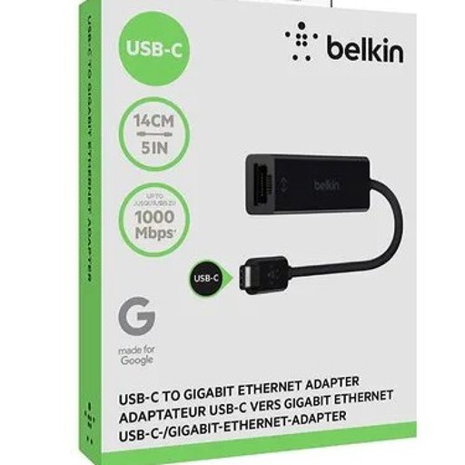 Belkin USB-C to Gigabit Ethernet Adapter – Fast & Stable Wired Internet Connection