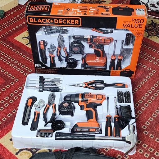 Black & Decker Drill machine 20V MAX* Lithium-Ion Drill | Driver + 68 Piece Project Kit 100% Original 